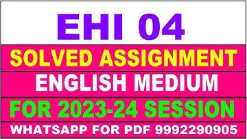 ehi 04 solved assignment 2023-24 | ehi 4 solved assignment in english 2024 | ehi 4 2024