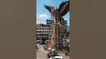 Giant Angel Statue Construction in the City | Unreal Hyperrealistic AI Visuals