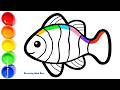 Drawing Colorful Fish 🌈🐠 | Fun Rainbow Fish Drawing Ideas for Kids