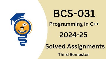 BCS-031 solved assignment | 2024-25 | ignou assignments | bca 3 sem