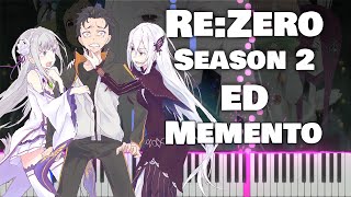 Re:Zero Season 2 ED 『Memento』 by Nonoc (TV Size)[piano]