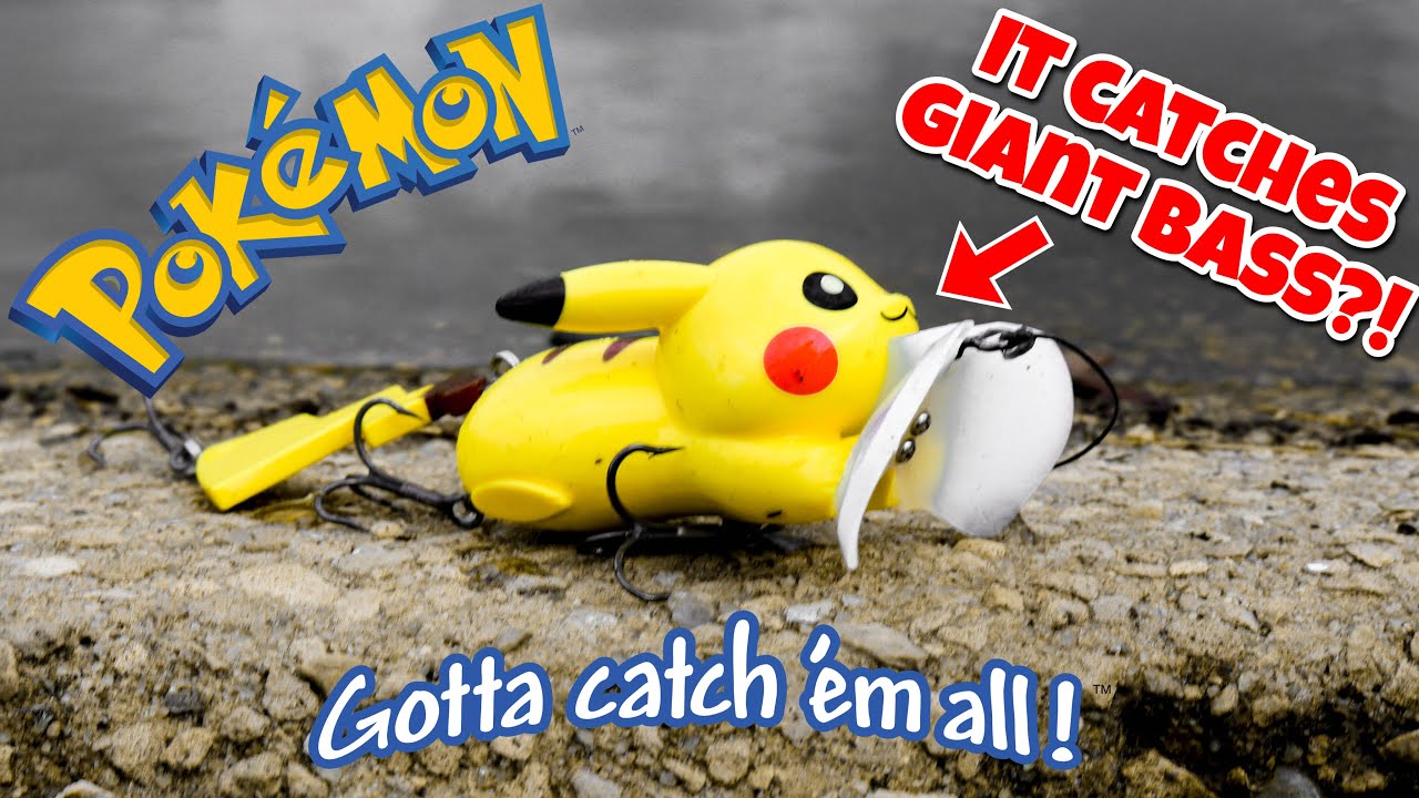 Pokemon Fishing Lure Catches Giant Bass! (Topwater Blowups) 