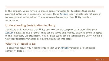 Understanding Why Function Variables Don’t Show Up in Unity3D Inspector