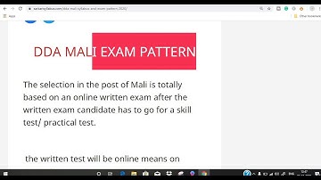 DDA MALI SYLLABUS AND EXAM PATTERN 2020  #sarkarisyllabus