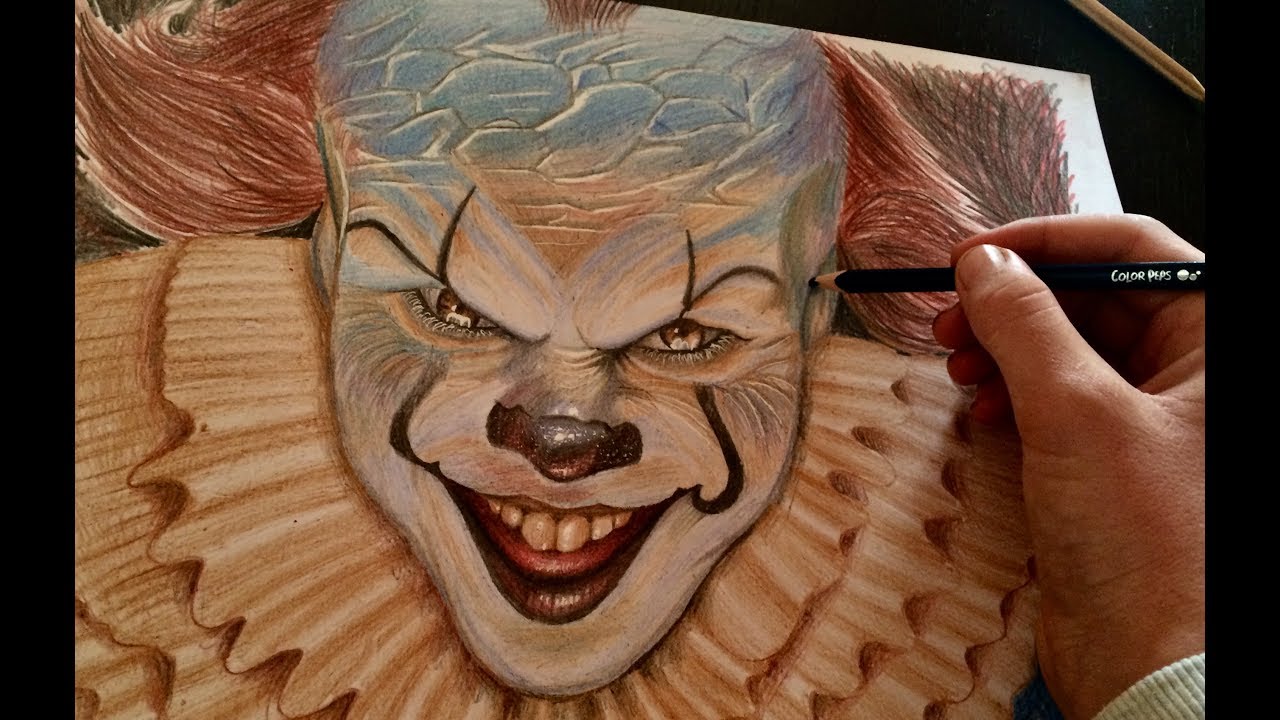 Easy Drawing (pennywise-dancing-clown) time laps - YouTube