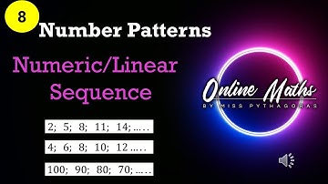 Number Patterns Grade8: L1 Numeric or Linear Sequence /Number Pattern
