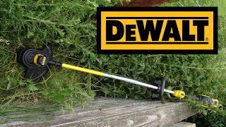 Dewalt DCM561 18v Cordless Strimmer / Weed Wacker Demonstration and How to install the guard