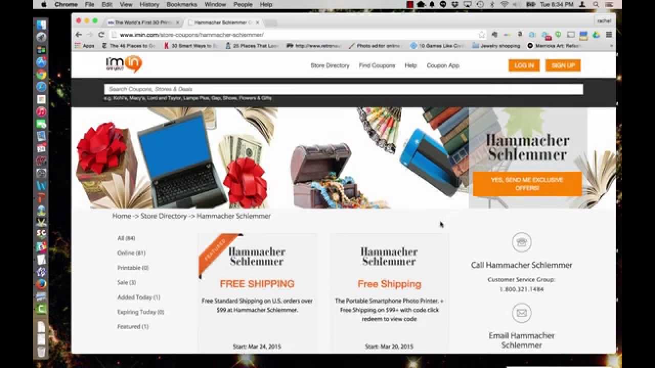 Hammacher Schlemmer Coupon verification by I’m in! for 6/01/15 YouTube