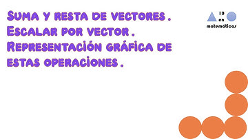 Suma y resta de vectores. Multiplicación de un vector por un escalar. Representación gráfica.