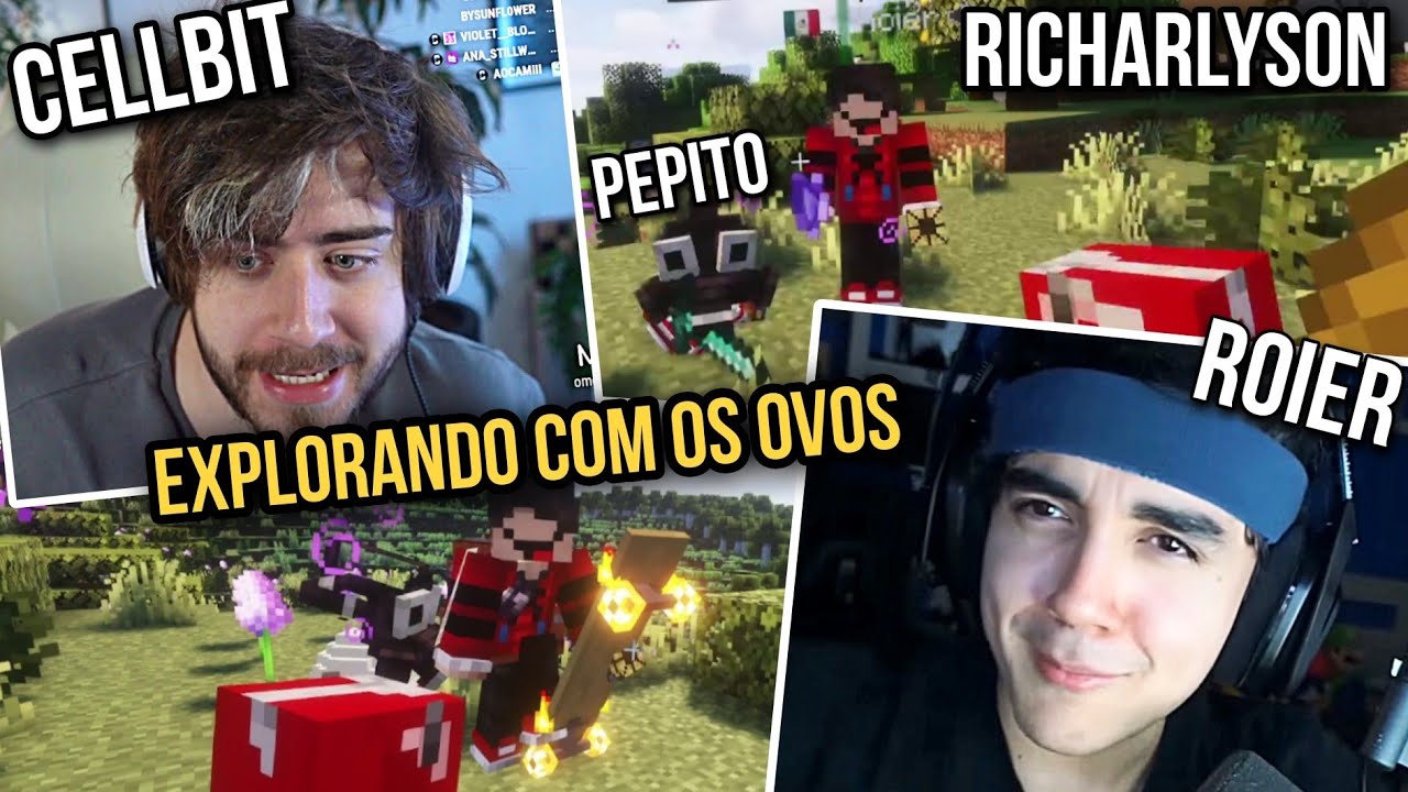 CELLBIT Explorando Dungeons com ROIER - RICHARLYSON e PEPITO (Completo) no QSMP minecraft