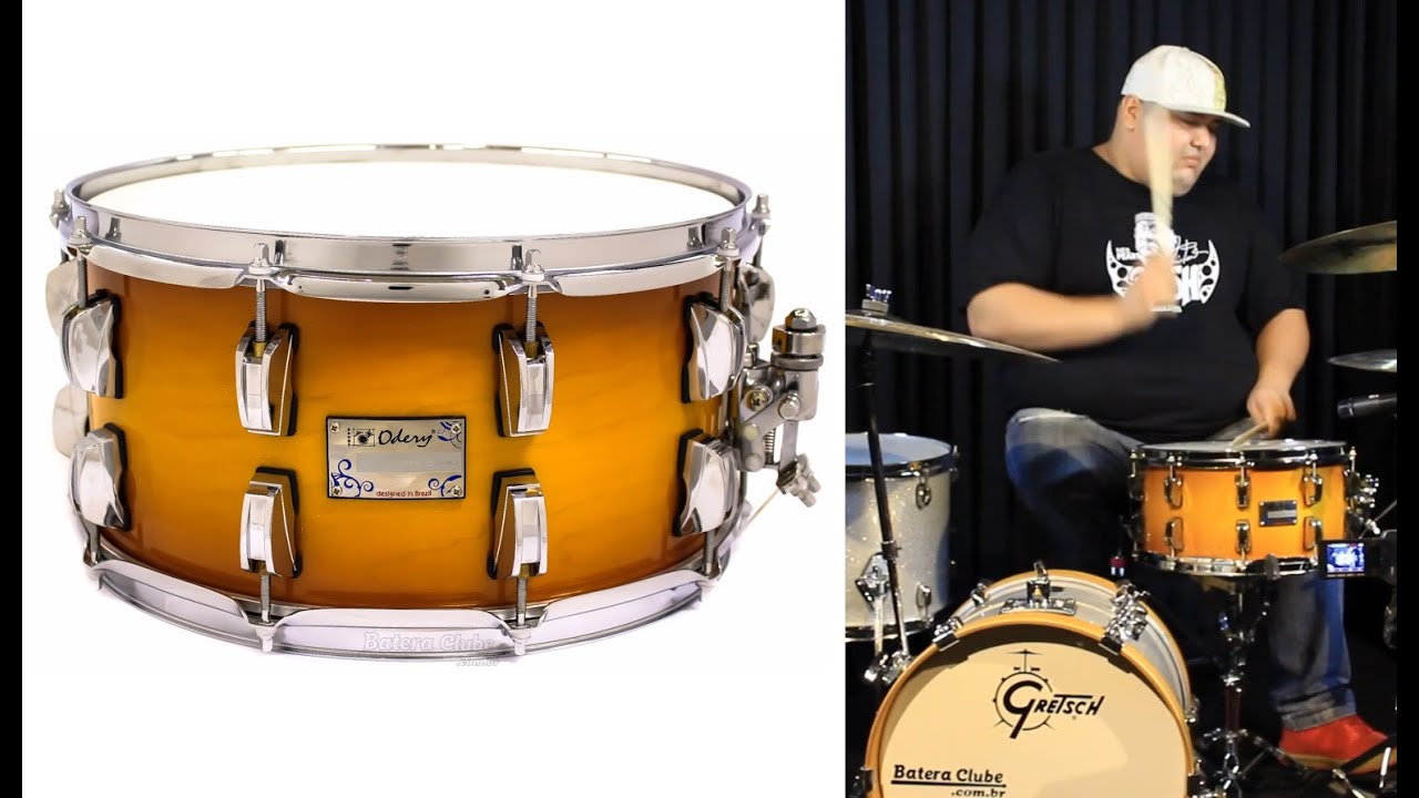 Caixa Odery Eyedentity Maple Soft Gold 14x7" snare sound check