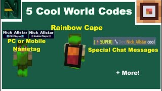5 Cool World Codes for Bloxd.io! Wealth
