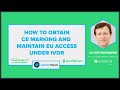 Ivdr checklist for obtaining ce marking  maintaining eu market access