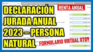 Declaración Anual SUNAT 2023 Persona Natural| Formulario Virtual 709 Renta Anual