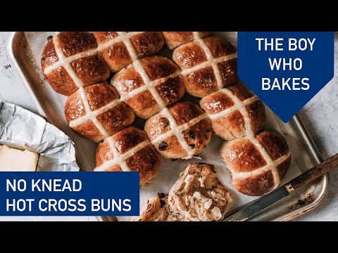 Easy No Knead Hot Cross Buns - The Boy Who Bakes