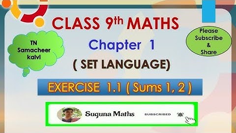 Class 9th Maths Chapter 1( Set language ) Exercise 1.1 ( Sums 1, 2 )🙂