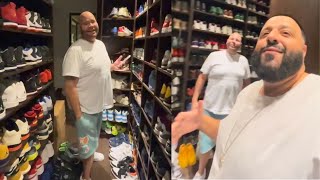 Dj Khaled shows off part of his sneakers closet for Fat Joe