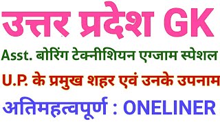 UP:GK उत्तर प्रदेश के प्रमुख शहर एवं उनके उपनाम