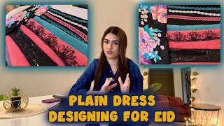 Plain dress designing from scratch | EID dress ideas | Mehreen Riz