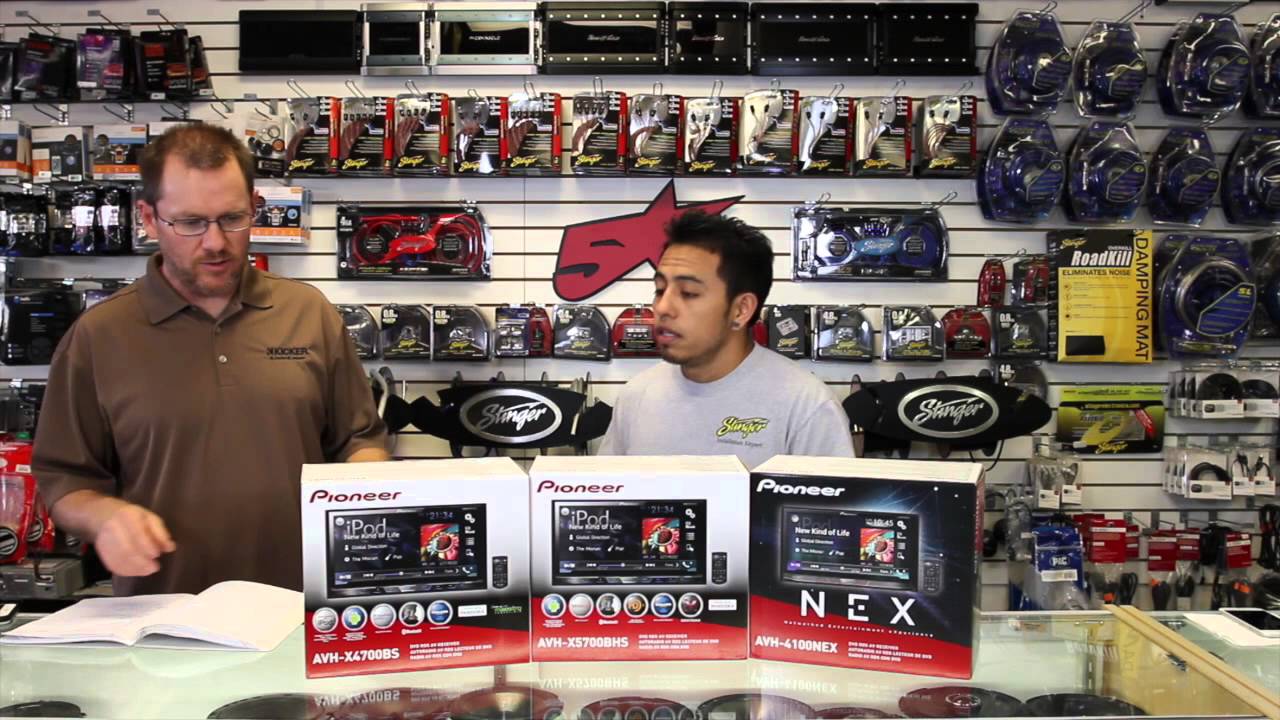 What is the difference between Pioneer's AVH x4700bs, AVH x5700bhs, and the AVH 4100NEX