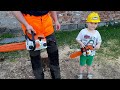 Chainsaw Stihl MS180 VS Toys Chainsaw Stihl for Kids!!!