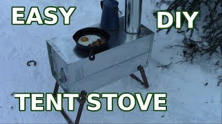 Make A Simple Cheap Tent Wood stove  Part 1