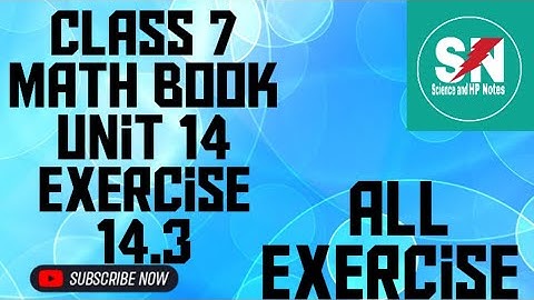 Class 7 math book unit 14 # Exercise 14.3 # English Medium # unit 14 #