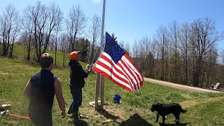 How to make a camper awning into a flagpole.￼