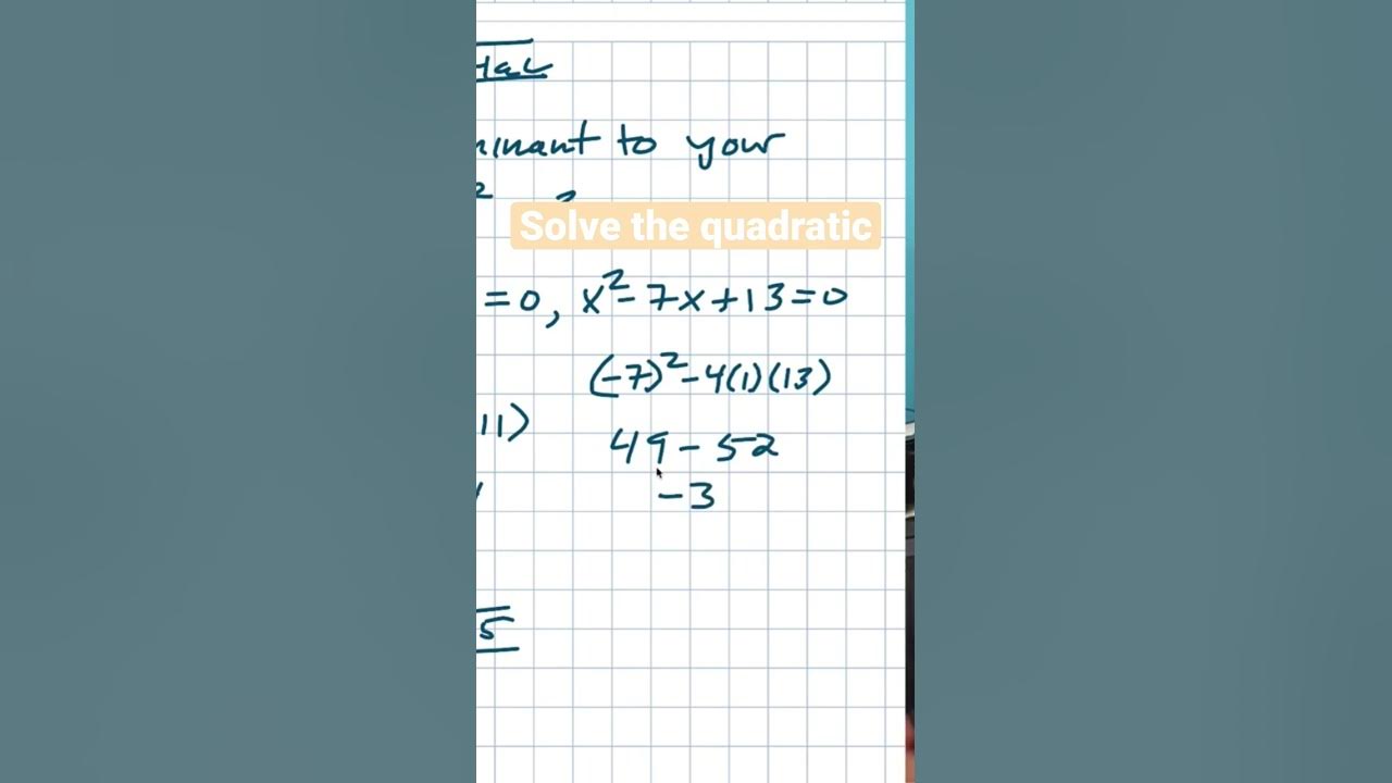 Solve the quadratic with no real solutions youtube