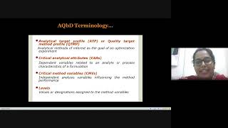 "QbD during analytical method development: overview and case studies”Expert Talk by: Dr.Teenu Sharma