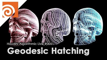 Houdini Algorithmic Live #051 - Geodesic Hatching