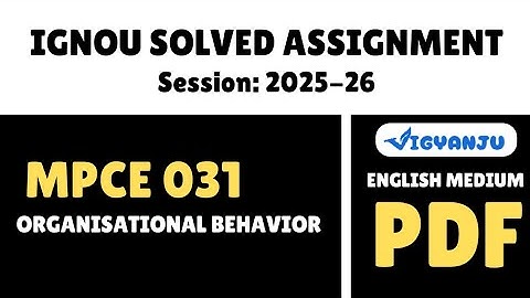 IGNOU MPCE 031 Solved Assignment 2025-26 English Medium | IGNOU MAPC Solved Assignment 2025-26