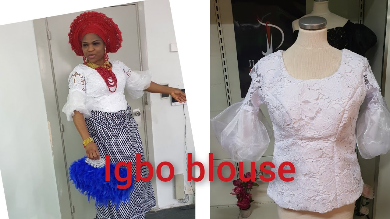  How to cut and sew an elegant Madam Igbo blouse with Exaggerated Organza balloon sleeve,