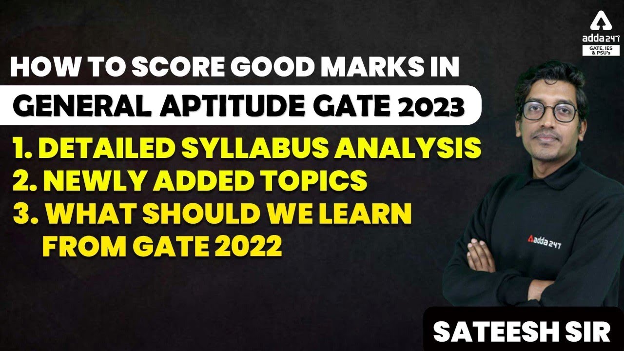 "How to score good marks in General Aptitude GATE 2023. Detailed ...