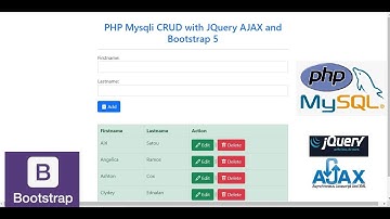 PHP Mysqli CRUD with JQuery AJAX and Bootstrap 5