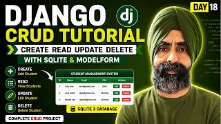 Django CRUD Tutorial | Create Read Update Delete with SQLite & ModelForm | Day 18