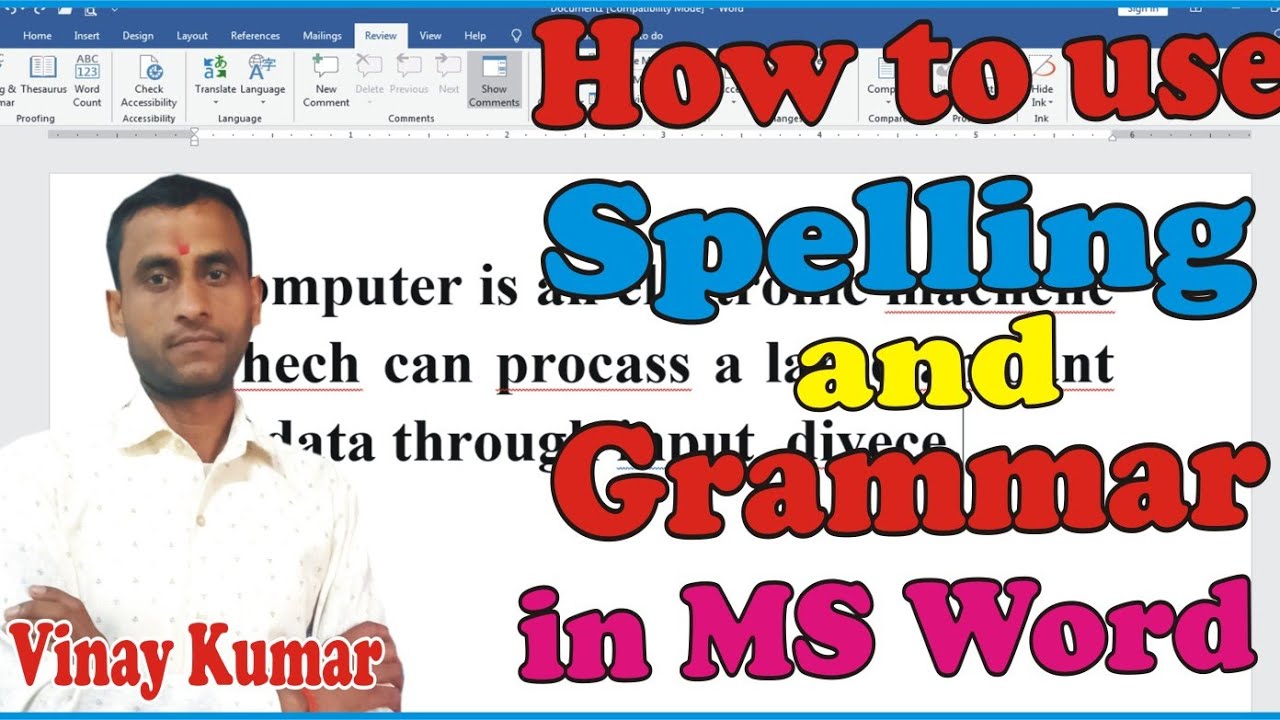 How to use spelling and grammar in Ms Word .@asthacomputerfoundation ...