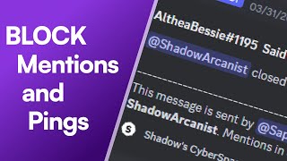 Block Discord Pings and Mentions with Sapphire Bot | 2023