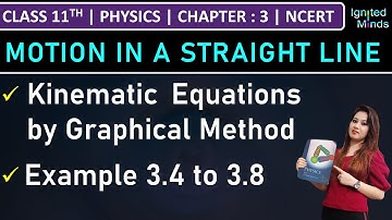 Class 11th Physics | Kinematic Equations by Graphical Method | Example 3.4 to 3.8 | Chapter 3