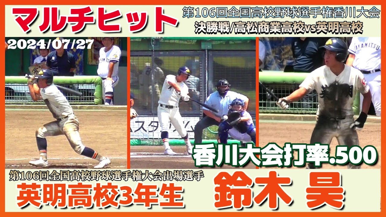 第106回 全国高等学校野球選手権大会 英明高等学校 髙田斗稀