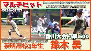第106回　全国高等学校野球選手権大会　英明高等学校　髙田斗稀 第106回 全国高等学校野球選手権大会 英明高等学校 甲子園 髙田