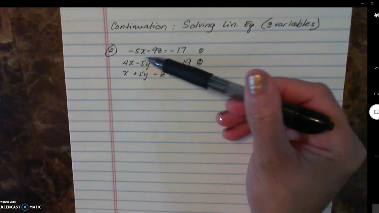 Solving Systems of Equations with 3 Variables - YouTube