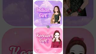 💞Indian🌈 girl vs Korean💗 girl⚡ hairstyle💥/gown🎊/necklace📿/watch⏰etc.. #shirts #subscribe #cute screenshot 4