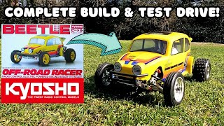 Kyosho Beetle Complete Build & Test Drive! Brushless VW Beetle Buggy RC Car Kit.