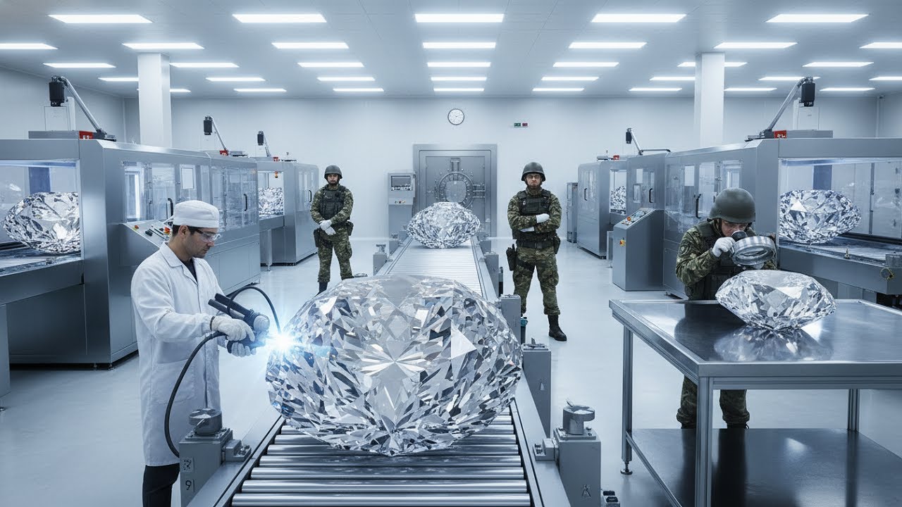 Inside the Diamond Cutting Factory – How Rough Stones Become Million-Dollar Jewelry (Full Process)