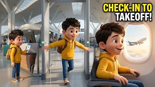COMPLETE AIRPORT JOURNEY 3D ANIMATED — CHECK-IN TO TAKEOFF IN 60 SECONDS