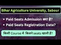 Vacant seats for Master Degree Programme in BAU, Sabour Bhagalpur 2024-26