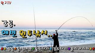 177회 동해바다--강릉해변원투낚시?! 강도다리!!돌도다리!!문치가지미!! 포인트!! South Korea Surf-Casting
