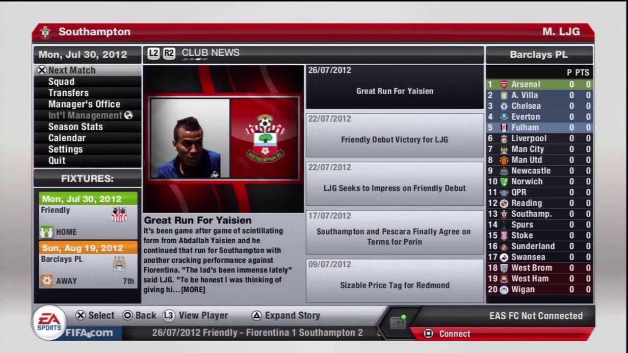 Fifa 13 - Southampton - S01E03 - Friendlies