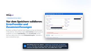 Data Binding mit EF Core - Modul 5: Vor dem Speichern validieren: ErrorProvider und Zusammenfassung…